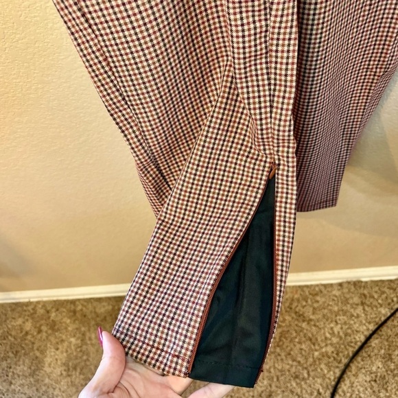 NWT Plaid Pants A New Day Stretch Panel Adaptive Pants Brown Red Cream Pockets - Picture 7 of 13